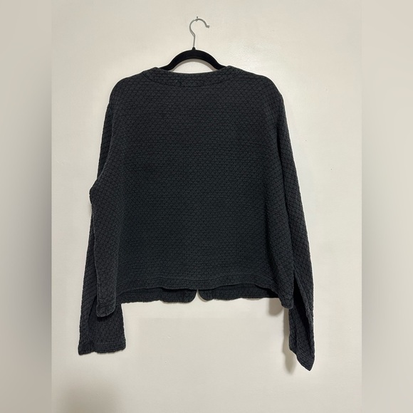 Cut Loose Quilted Button Up Tencel Jacket in Washed Black - Picture 3 of 5